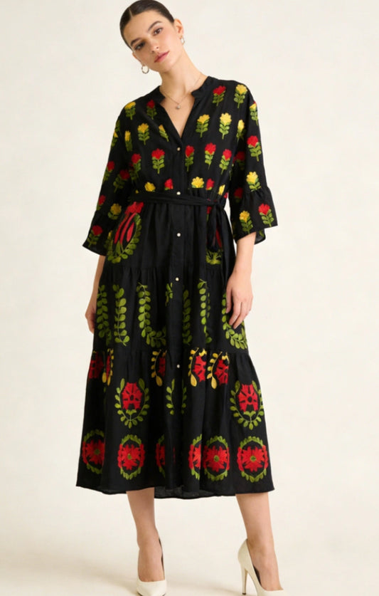 COTTON EMBROIDERED DRESS - 8-14