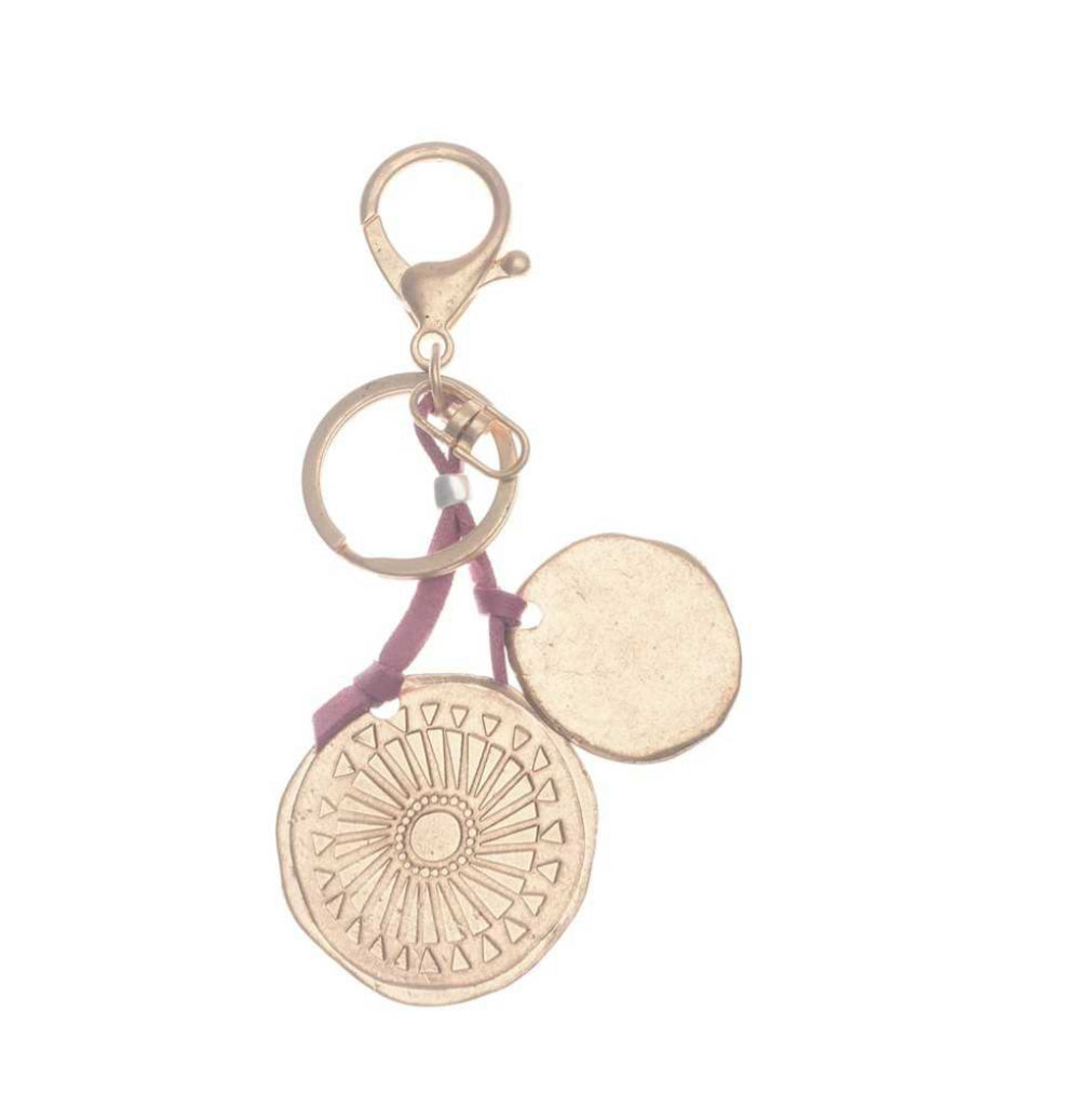 DOUBLE DISC KEYRING - GOLD