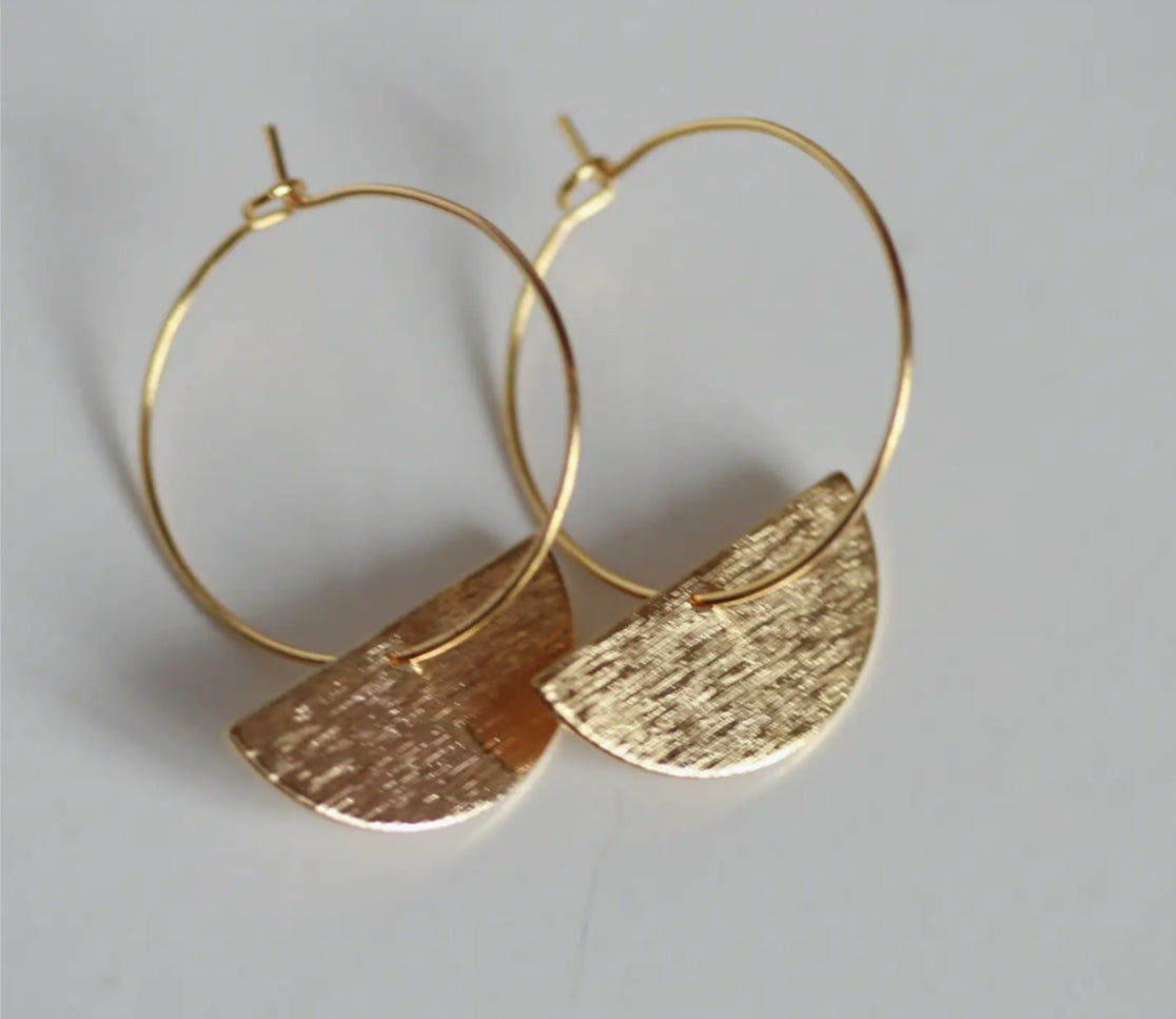 KAIKO - HALF MOON BRASS EARRINGS