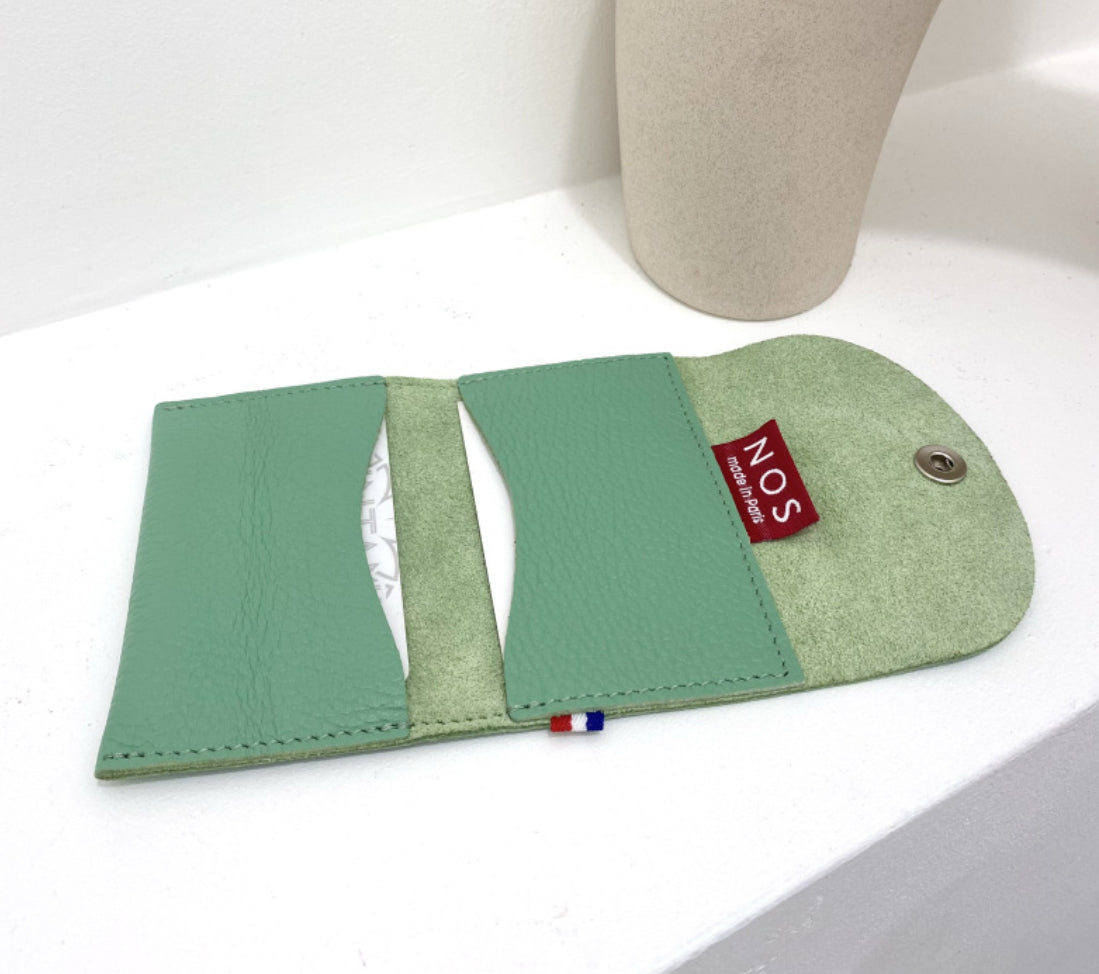 LEATHER CARD WALLET - MINT