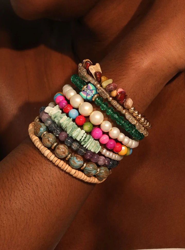 BEADED BRACELET STACK - MULTI