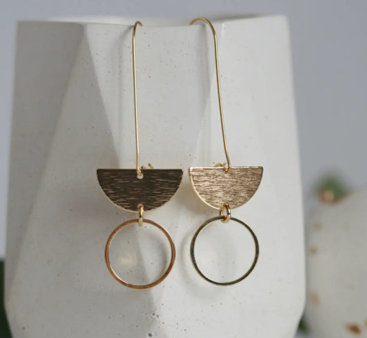 KAIKO - MOON & SUN EARRINGS - GOLD PLATED - MADE IN IRELAND