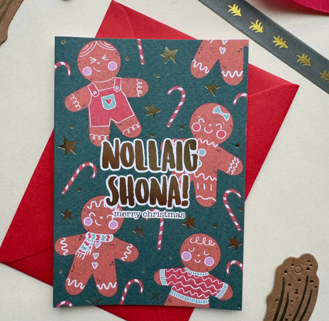 GOLD FOIL NOLLAIG SHONA CARD