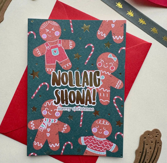 GOLD FOIL NOLLAIG SHONA CARD