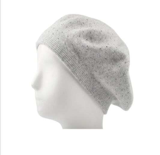 RHINESTONE BERET - GREY
