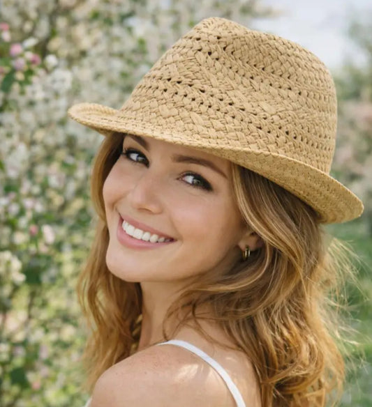 WOVEN TRILBY - BISCUIT