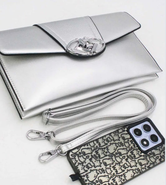 MATT ENVELOPE CLUTCH OCCASION BAG - SILVER
