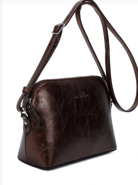ZIP CROSSBODY - BROWN