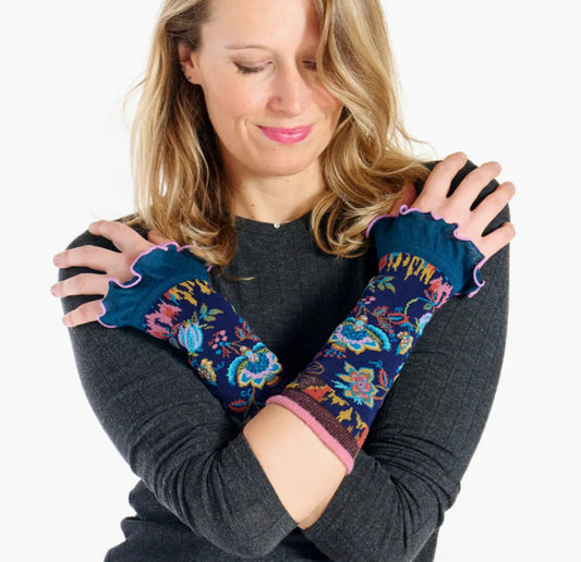 COTTON BLEND KNIT MITTENS - MADE IN ITALY