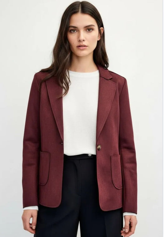 SUEDETTE BLAZER - 10-16 - BURGUNDY