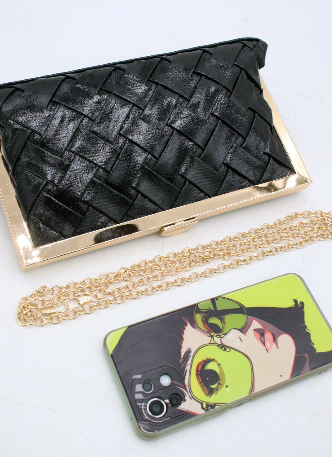 BRAIDED OCCASION BAG - BLACK