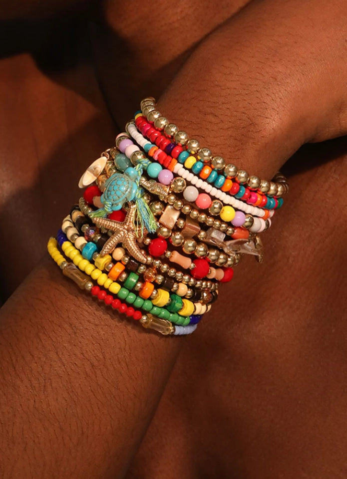 BEADED BRACELET STACK - MULTI