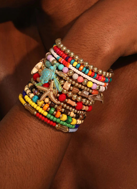 BEADED BRACELET STACK - MULTI