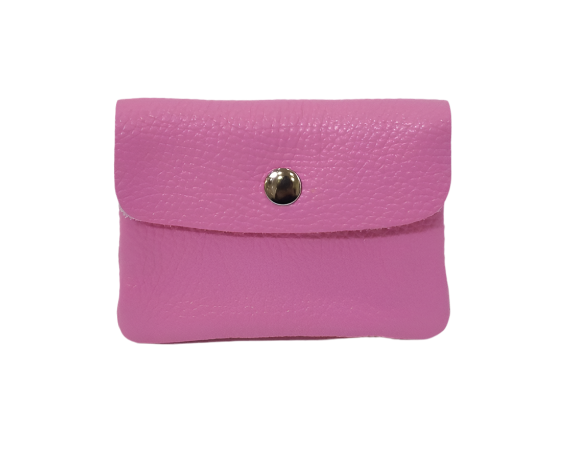 ITALIAN LEATHER CARD WALLET - PINK