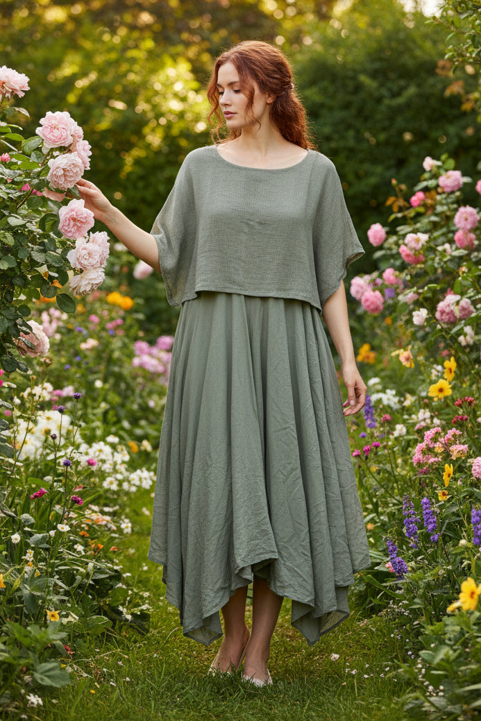 COTTON DRESS & COVER UP - 10-16 - KHAKI