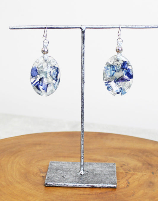 MARBLED RESIN EARRINGS