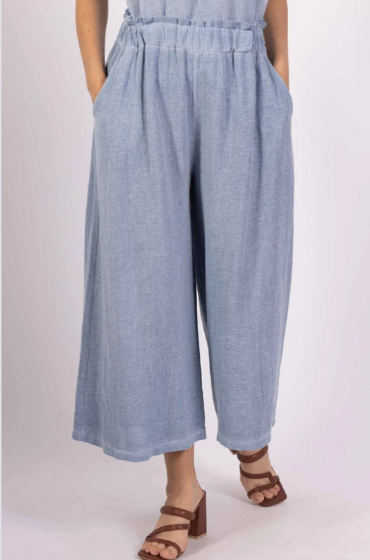 CROPPED LINEN PANTS - 10-16