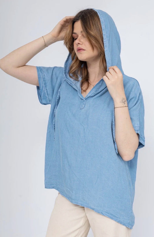 TENCEL HOODED TOP - 10-16