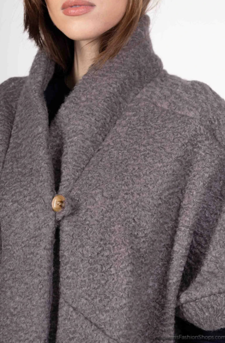 TEDDY BUTTON JACKET - 10-16 - GREY