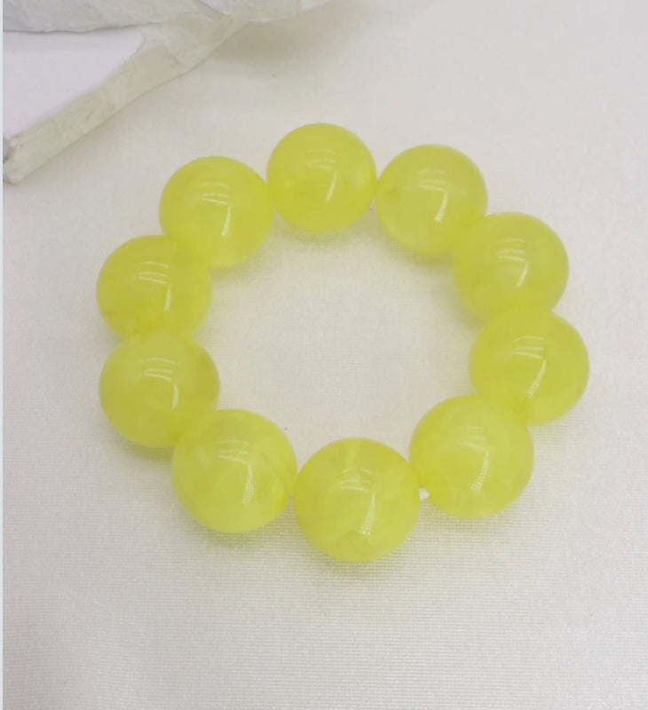 ACRYLIC BEADED BRACELET - YELLOW