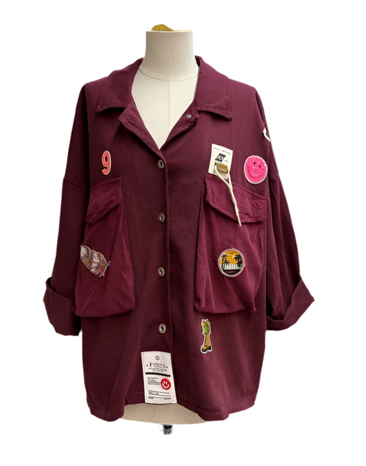 PATCH PARKA JACKET - 10-16 - BURGUNDY