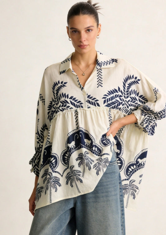 OVERSIZED PRINT SHIRT - 12-18