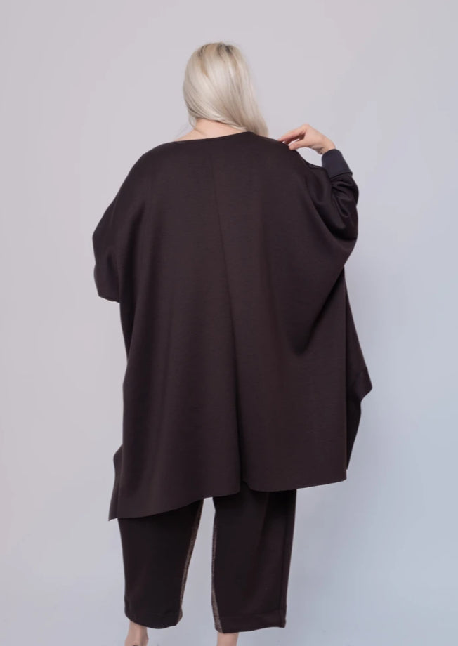 POCKET DIP HEM TUNIC TOP - 10-16 - CHOCOLATE