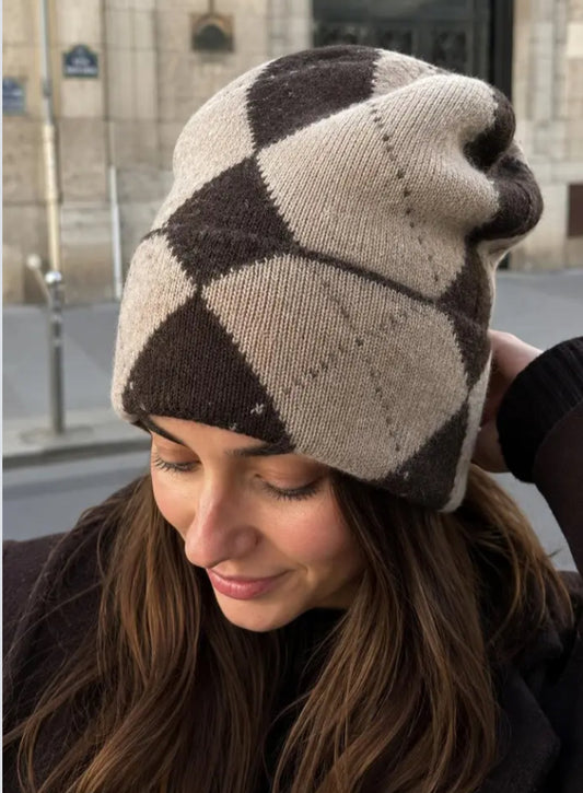 ARGYLE KNIT HAT