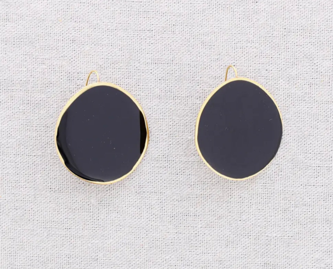 HOOK DROP EARRINGS - BLACK