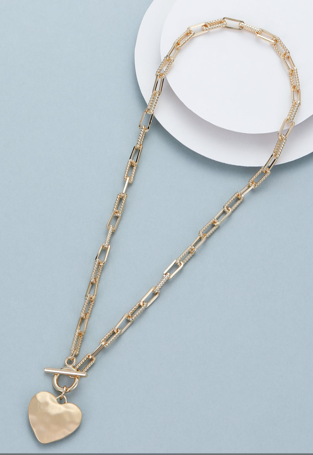 T-BAR HEART NECKLACE