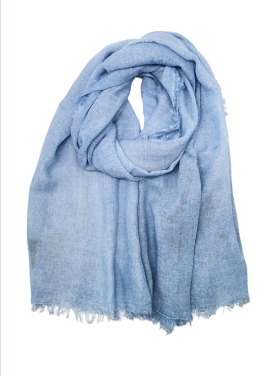 BAMBOO WASHED SCARF - DENIM BLUE