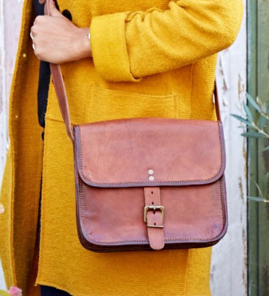 PAPER HIGH 100% LEATHER SATCHEL BAG - HANDMADE IN INDIA