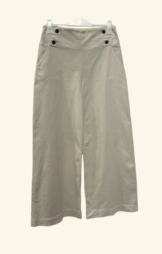 COTTON BUTTON PANTS - 10-14- BEIGE
