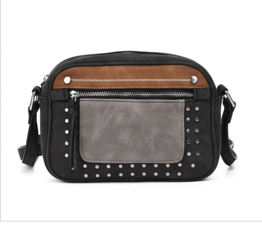 STUD ZIP CROSSBODY