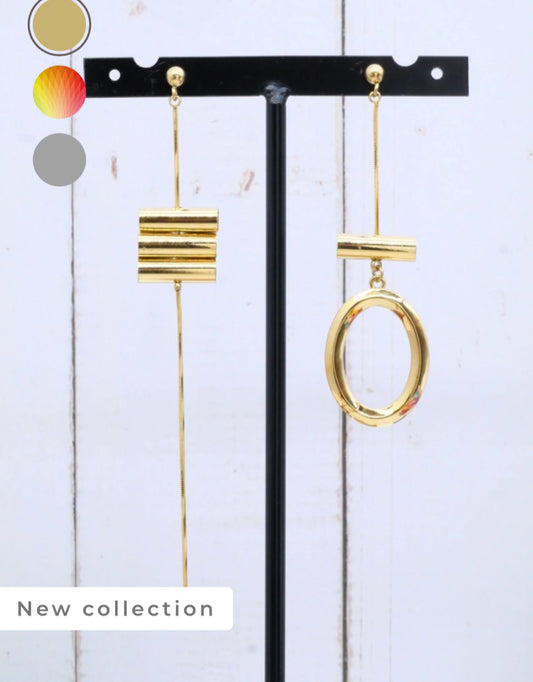 MISMATCH STATEMENT EARRINGS- GOLD