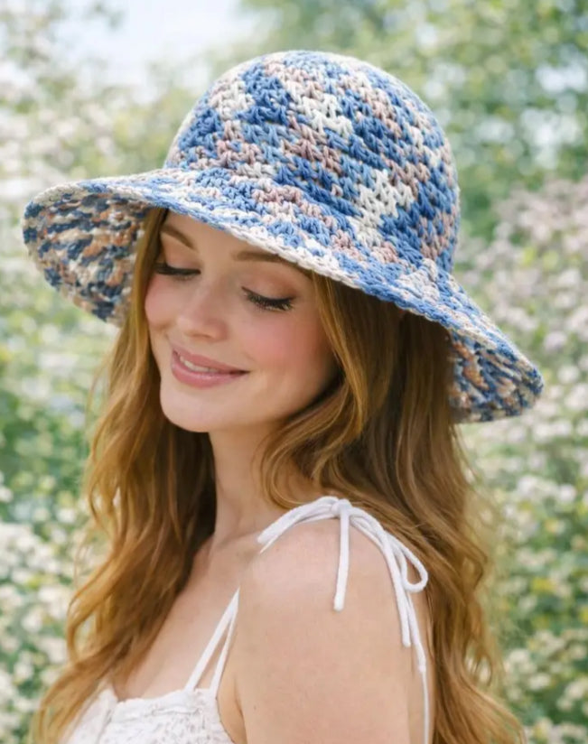 OMBRE STRAW HAT - BLUE