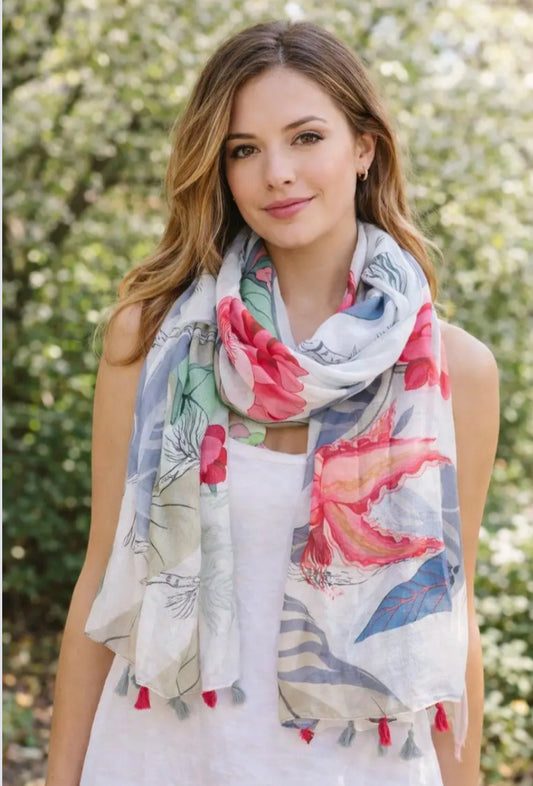 COTTON TASSEL SCARF