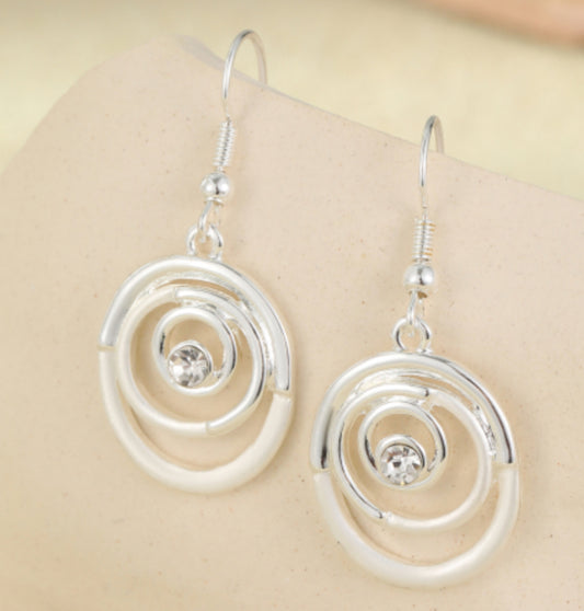 CIRCLE CRYSTAL DROP EARRINGS