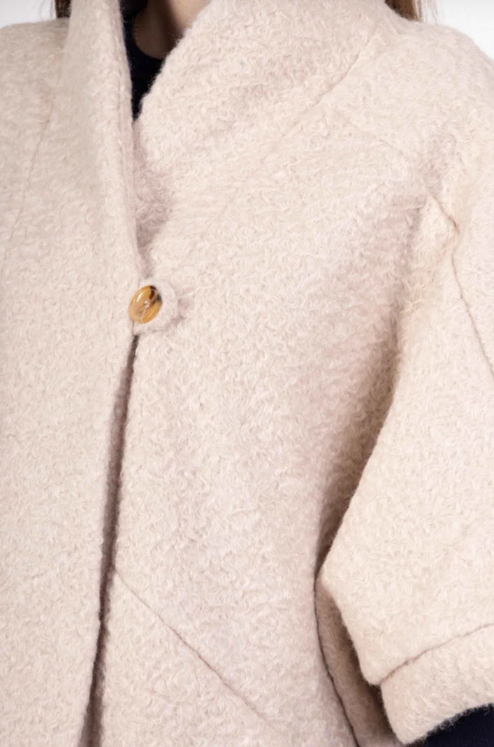 TEDDY BUTTON JACKET - 10-16 - CREAM