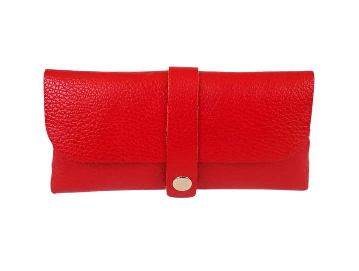 LEATHER GLASSES CASE - RED