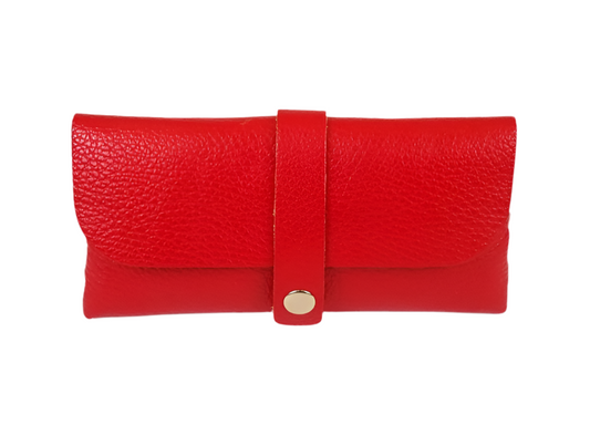 LEATHER GLASSES CASE - RED
