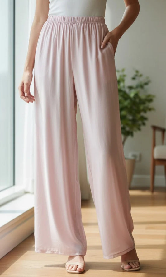 SILK PALAZZO - 10-16 - PINK