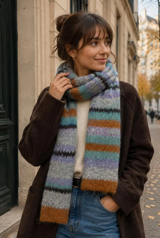 FLUFF STRIPED SCARF