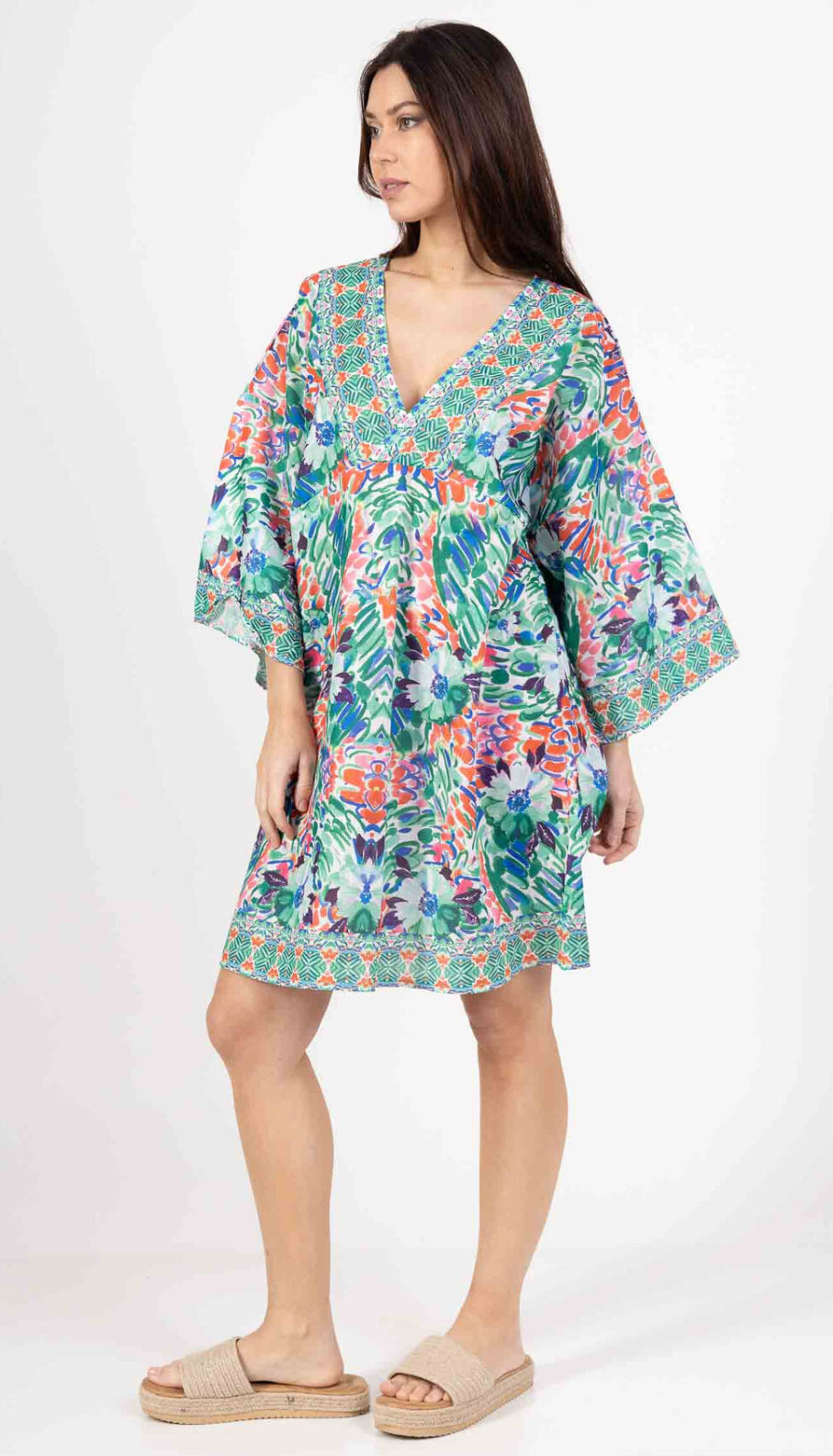 COTTON BLEND BEACH DRESS - 8-14 - GREEN