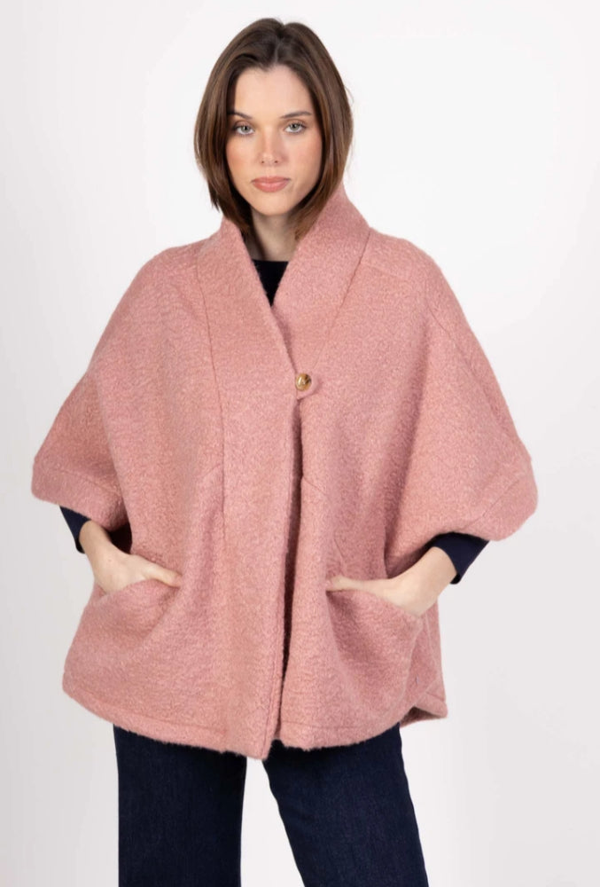 TEDDY BUTTON JACKET - 10-16 - PINK