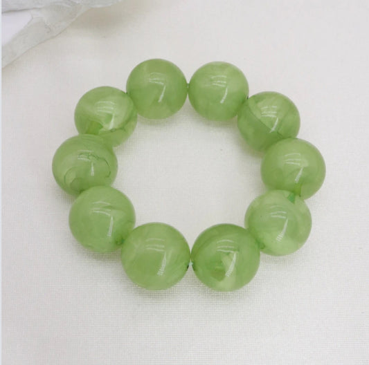 ACRYLIC BEADED BRACELET- GREEN