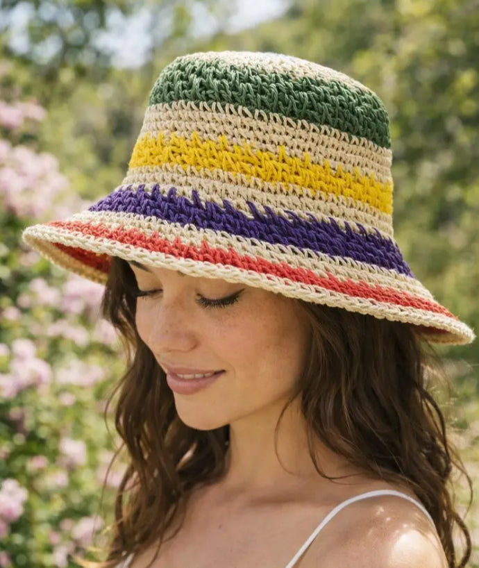 STRAW STRIPE HAT