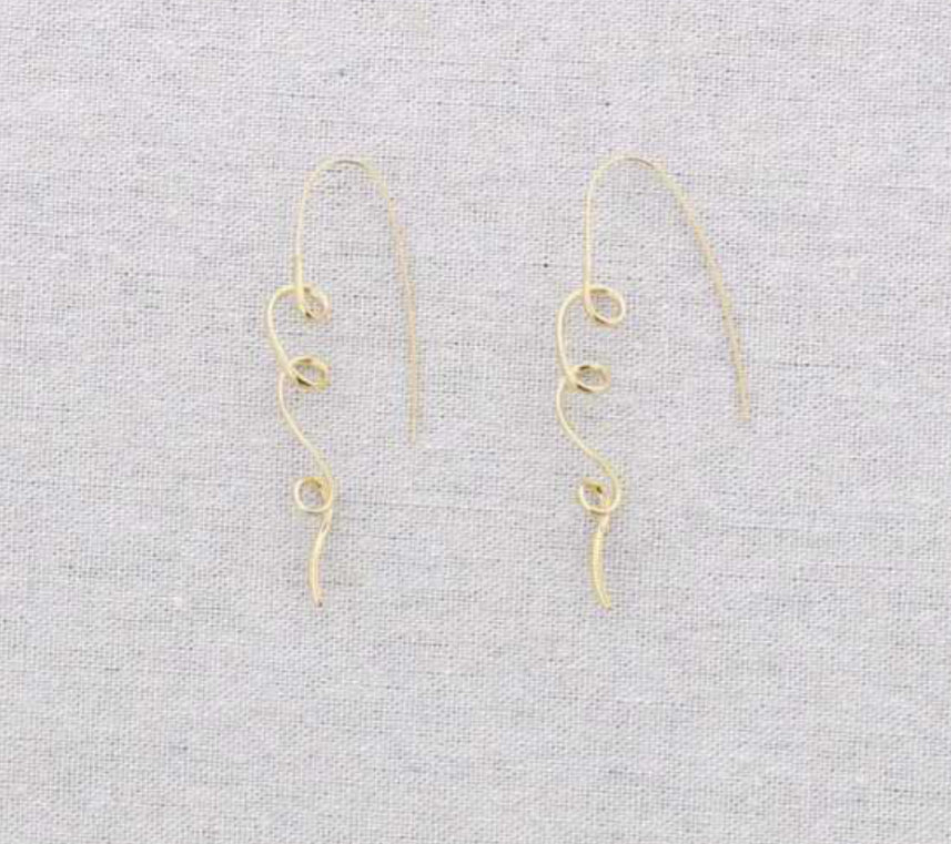 SPIRAL DROP EARRINGS- GOLD