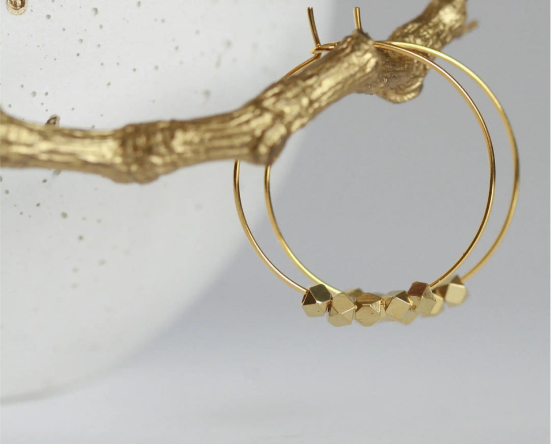 KAIKO - FACETED BEAD HOOP EARRINGS