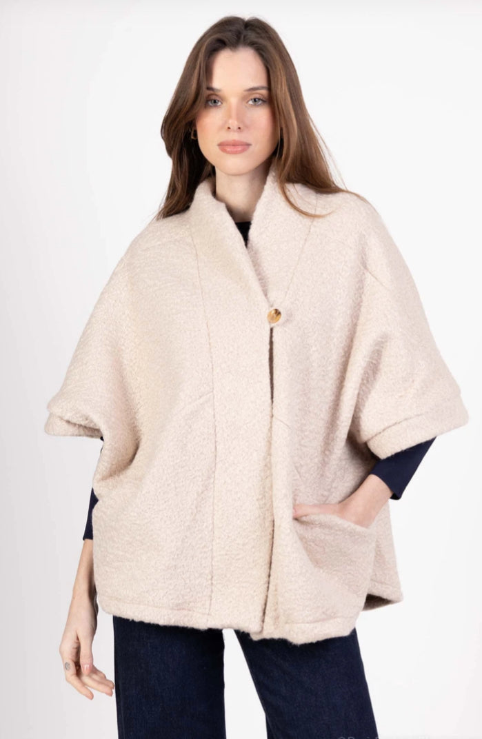 TEDDY BUTTON JACKET - 10-16 - CREAM